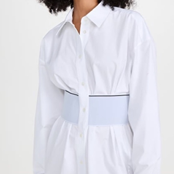 Alexander Wang Crisp White Belted Shirt Dress - Picture 3 of 8